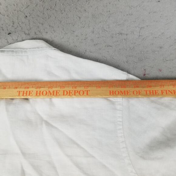 UNTUCKit Shirt Mens Large White Linen Short Sleeve Button Front Slim Fit Casual - Picture 7 of 10